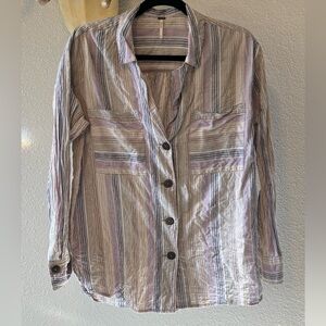 Free People Multicolor Striped Shirt